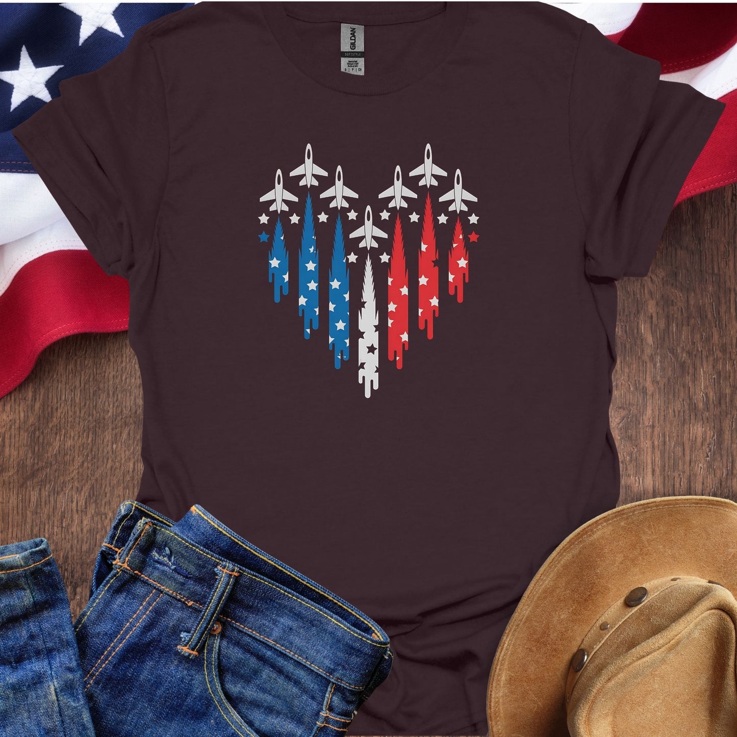 Heart Planes American Flag