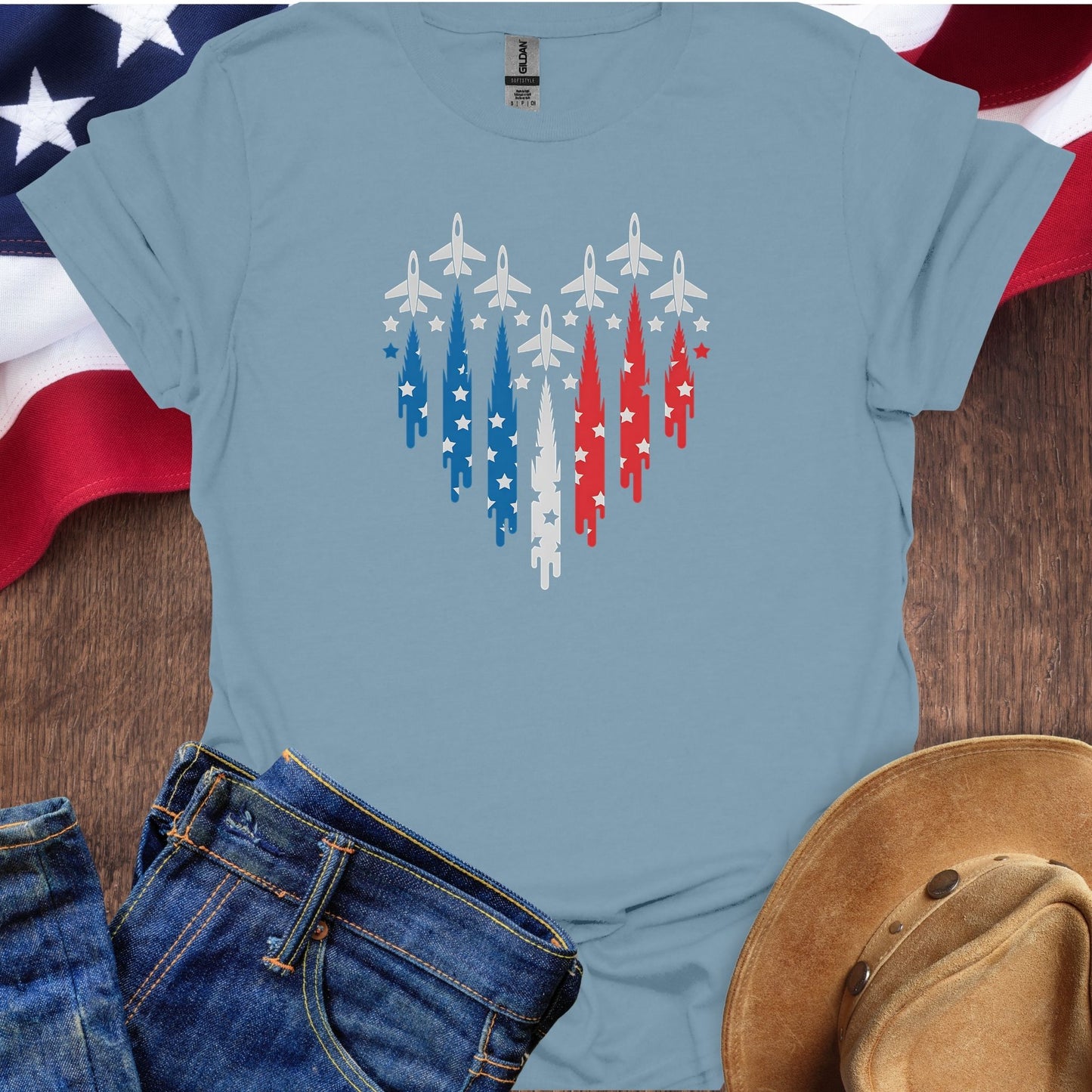 Heart Planes American Flag