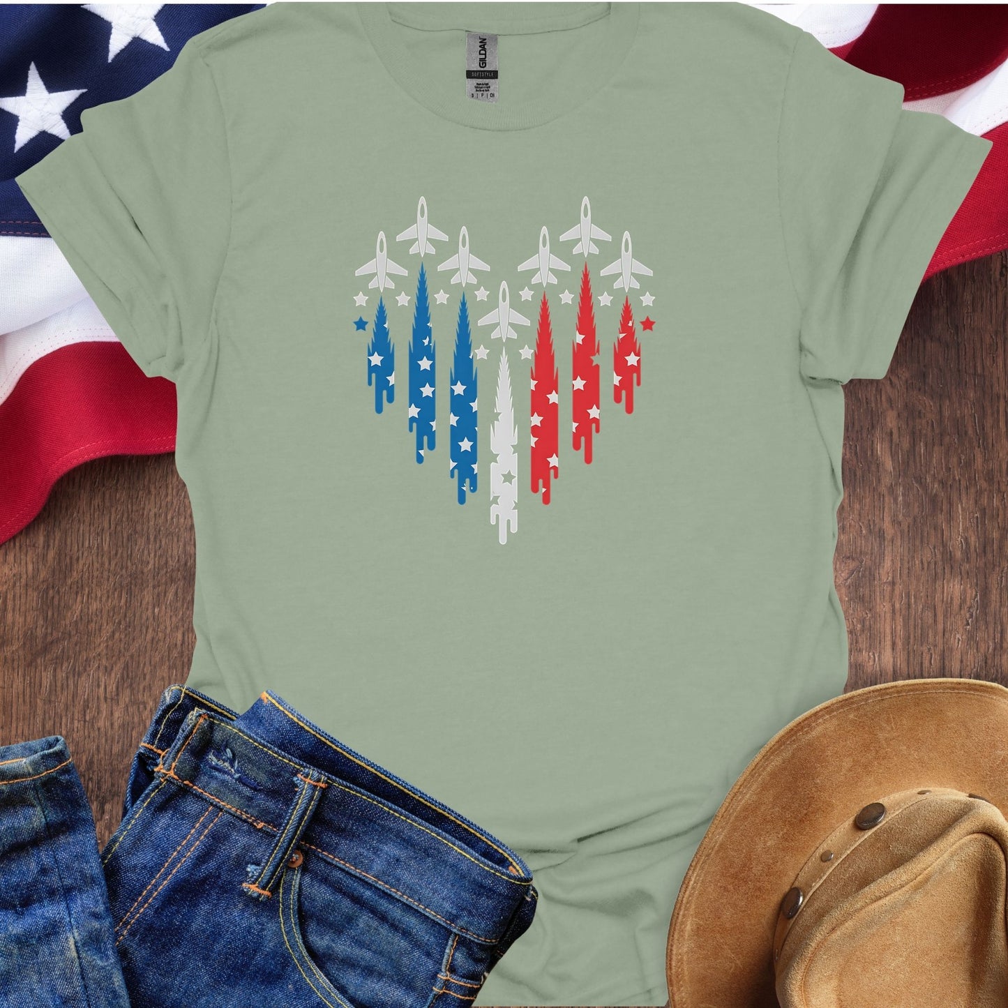Heart Planes American Flag