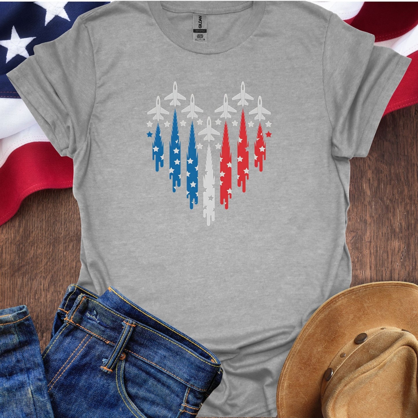Heart Planes American Flag