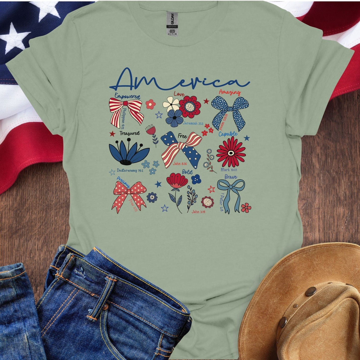 America Flowers and bows