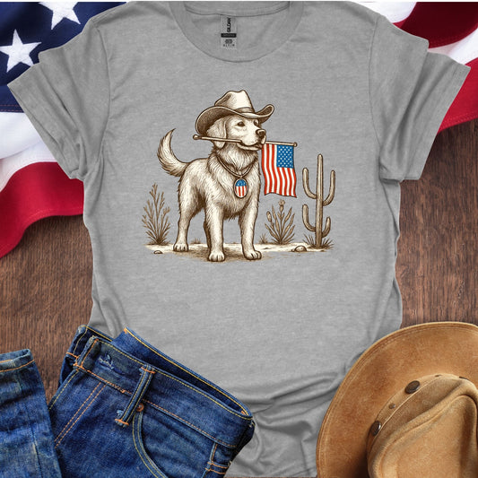 Cowboy Dog in the Desert