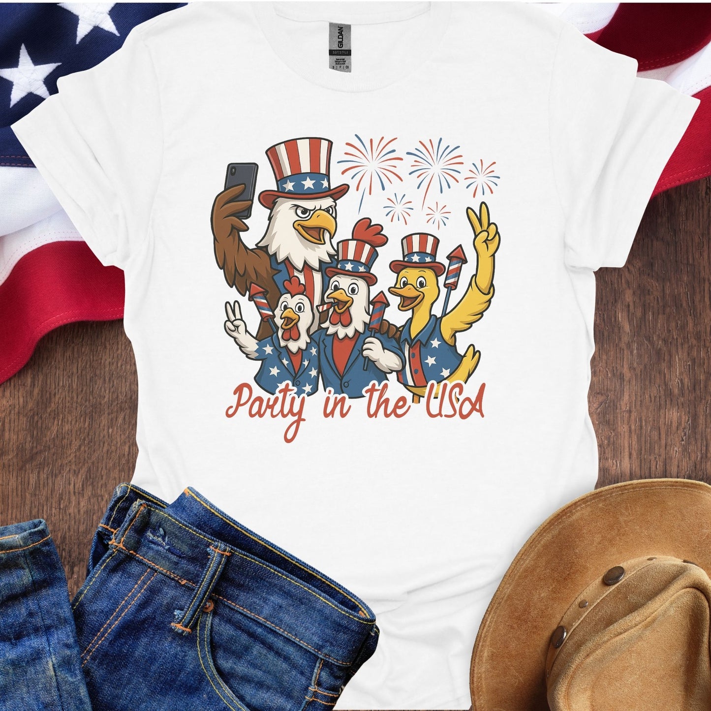 Party in the USA Patriotic Rooster