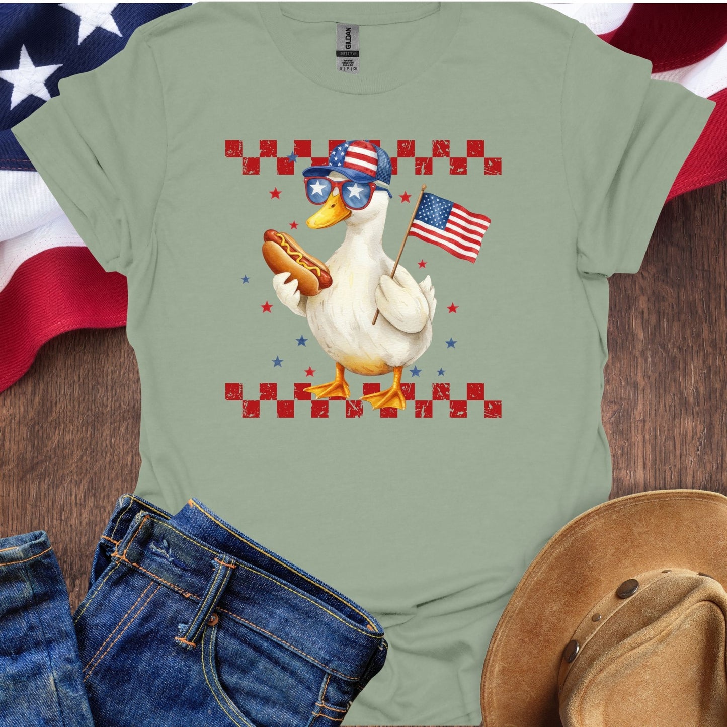 Goose with US Flag