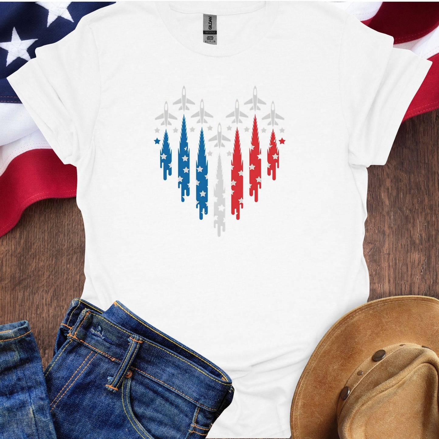 Heart Planes American Flag