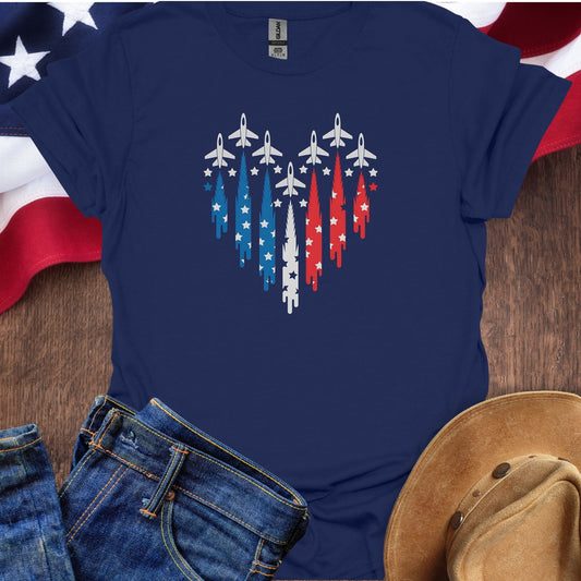 Heart Planes American Flag