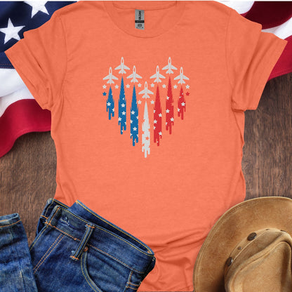 Heart Planes American Flag